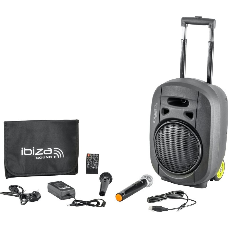 Altavoz Portátil Ibiza Sound PORT12VHF-BT, 350 W RMS - 2 micros